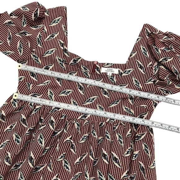 Kemi Telford African Print Babydoll Maxi Dress Red S‎ Cottagecore Peasant Boho - Picture 6 of 8